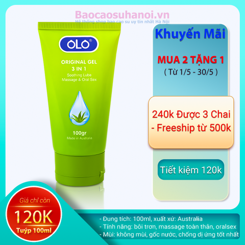 Gel Bôi Trơn OLO Original 3 in 1 Massage và oral sex Cao Cấp