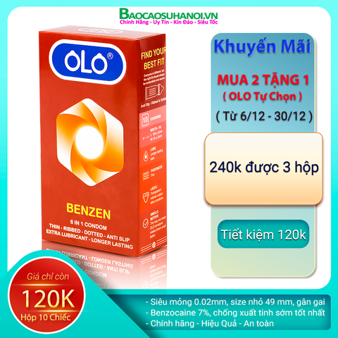 BAO CAO SU OLO BENZEN 6 IN 1 SIZE NHỎ 49 MM CHỐNG XUẤT TINH SỚM