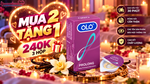 Bao Cao Su OLO Prolong Size 52mm, Trơn, Chống Xuất Tinh Sớm Hộp 8 Chiếc