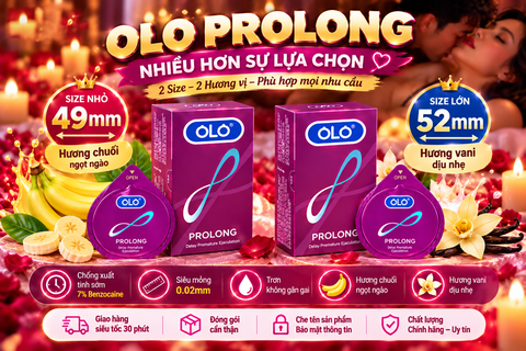 Bao Cao Su OLO Prolong Trơn, Size nhỏ 49mm, Chống Xuất Tinh Sớm Hộp 8 Chiếc