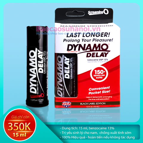 Thuốc Xịt Dynamo Delay Black 15Ml Màu Đen Chính Hãng Mỹ