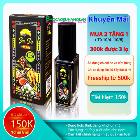 Chai Xịt Sìn Sú Tây Bắc 8 Ml Chống Xuất Tinh Sớm