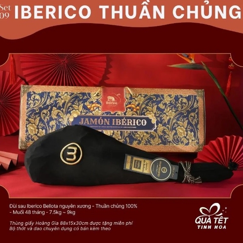 Đùi Sau Có Xương 36 tháng 100%  thuần chủng F1 Iberico Montesano