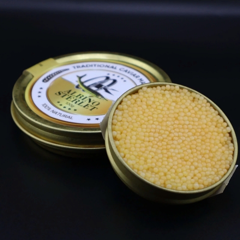 Tứng Cá Tầm Bạch Tạng - White Pearl Albino Caviar, trứng cá tầm, trứng cá tầm đen, trứng cá tầm nga, trứng cá caviar, giá trứng cá tầm