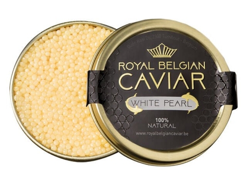 Trứng Cá Tầm Bạch Tạng Caivar White 100% tự Nhiên - White Pearl Albino Caviar