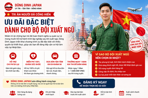 ƯU ĐÃI ĐẶC BIỆT DÀNH RIÊNG CHO BỘ ĐỘI XUẤT NGŨ