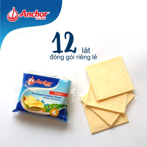 Anchor Processed Cheddar New Zealand Cheese 12-Slice 200g Pack