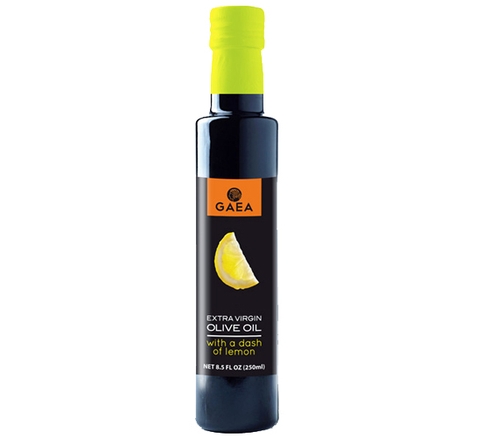 Greek GAEA Extra Virgin Olive Oil With a Dash of Lemon 250ml Glass Bottle