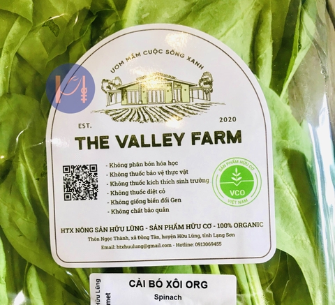 The Valley Farm's Organic Spinach (Lang Son) 250g Pack