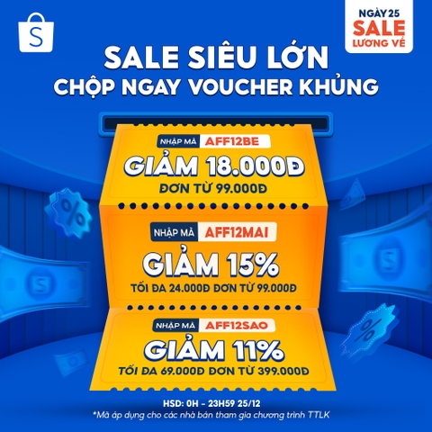 DUY NHẤT 25.12 ️️NOEL KHÔNG LẠNH, SHOPEE SALE MẠNH