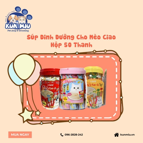 Súp dinh dưỡng cho mèo Ciao hộp 50 thanh