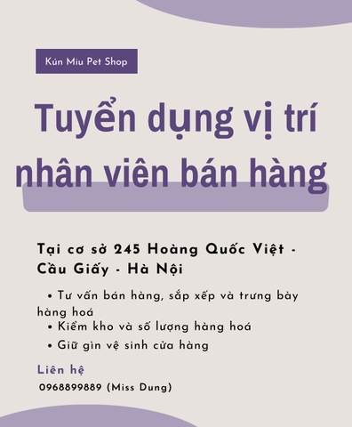 Tuyển dụng nhân viên bán hàng