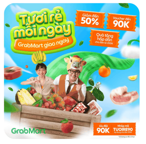 Grab Mart x Kún Miu deal tốt mỗi ngày