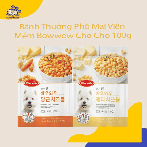 Bánh Thưởng Phô Mai Viên Mềm Bowwow (Hàn Quốc) Cho Chó 100g
