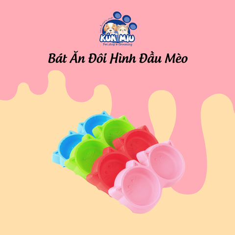 Bát ăn đôi hình đầu mèo
