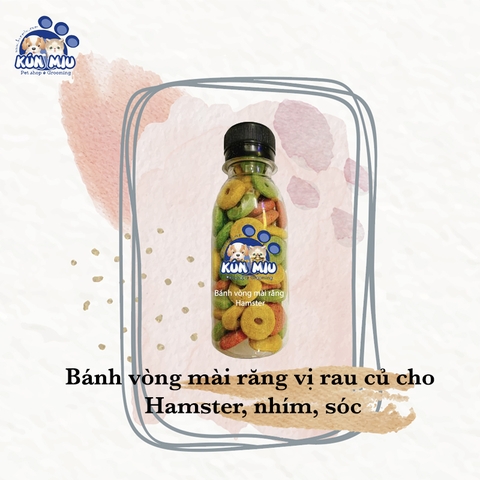 Bánh vòng mài răng vị rau củ cho Hamster, nhím, sóc