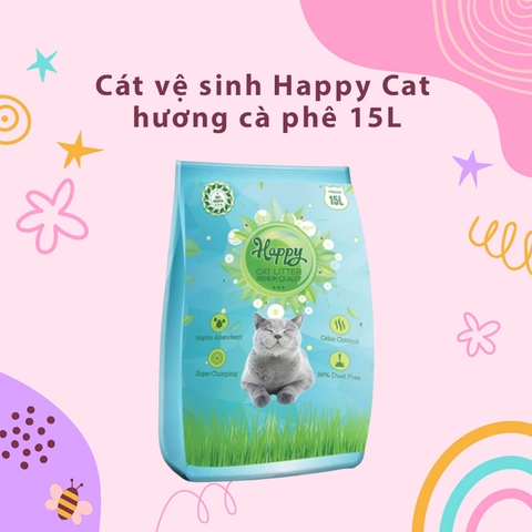 Cát vệ sinh Happy Cat hương cà phê 15L