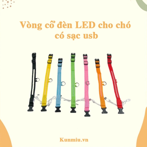 Vòng cổ đèn LED cho chó có sạc usb