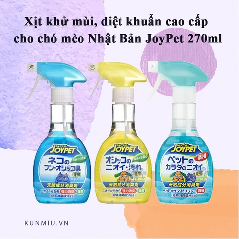 Xịt khử mùi, diệt khuẩn cao cấp cho chó mèo Nhật Bản JoyPet 270ml