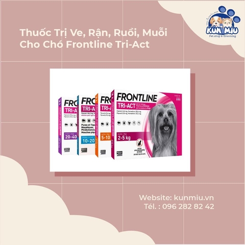 Thuốc Trị Ve, Rận, Ruồi, Muỗi cho chó Frontline Tri-Act