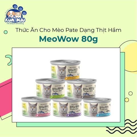 Thức ăn cho mèo Pate dạng thịt hầm MeoWow 80g