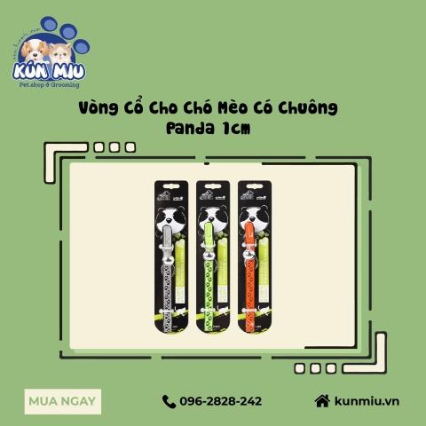 Vòng cổ cho chó mèo có chuông Panda 1cm