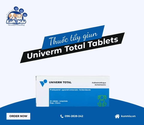 Thuốc tẩy giun Univerm Total Tablets