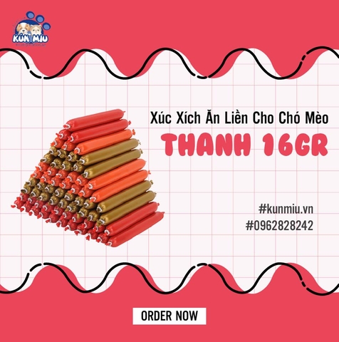 Xúc xích ăn liền cho chó, mèo và hamster