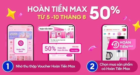 LAZADA HOÀN TIỀN MAX TỚI 50%