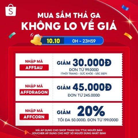 BÙNG NỔ SALE 10.10 - KHÔNG MUA HÔM NAY CHỈ CÓ TIẾC 