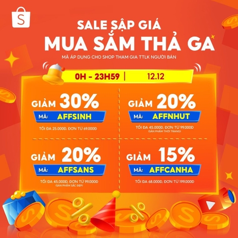 SIÊU SALE SINH NHẬT 12.12 - SHOPEE TUỔI MỚI - NGÀN DEAL PHỚI PHỚI