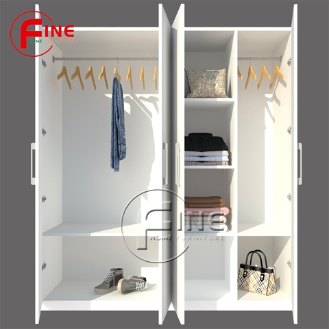 Tủ Quần Áo FINE FT070 (180cm x 200cm) Thiết kế hiện đại, ngăn tủ rộng treo quần áo thoải mái