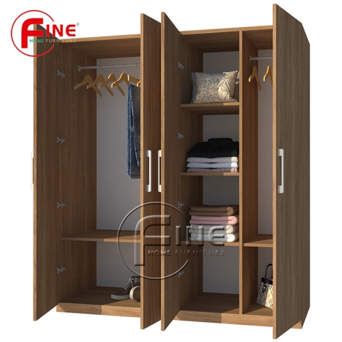 Tủ Quần Áo FINE FT071 (180cm x 200cm) Thiết kế hiện đại, ngăn tủ rộng treo quần áo thoải mái