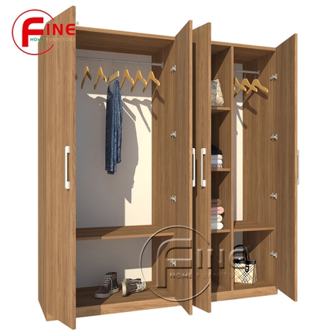 Tủ Quần Áo FINE FT071 (180cm x 200cm) Thiết kế hiện đại, ngăn tủ rộng treo quần áo thoải mái