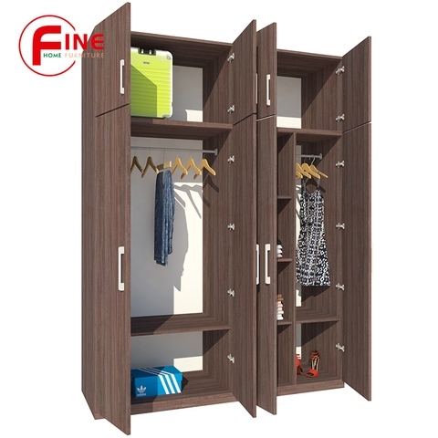 Tủ Quần Áo FINE FT173 (200cm x 260cm) Thiết kế hiện đại, ngăn để đồ và treo quần áo rất lớn