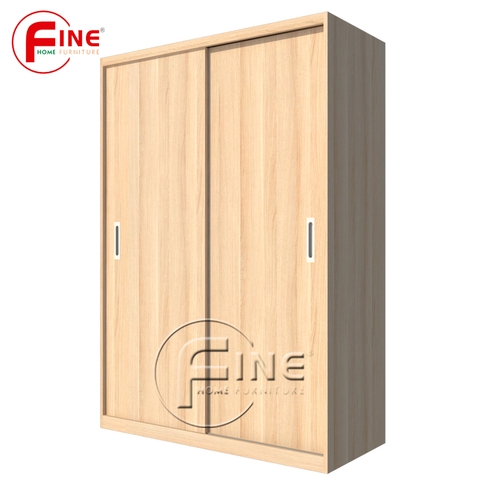 Tủ Quần Áo Cửa Lùa FINE FT214 (120cm x 200cm) Gỗ MFC ngoại nhập, thiết kế hiện đại