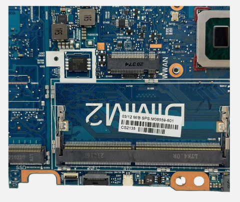 Khe RAM trên motherboard HP 6050A3136201 hỗ trợ nâng cấp dung lượng bộ nhớ