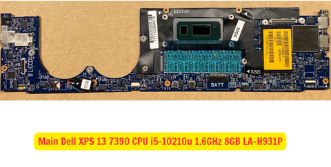 Tổng thể mainboard Dell XPS 13 7390 i7-10710U còn nguyên bản và hoạt động ổn định