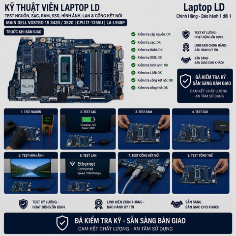 Main Dell Vostro 15 3420 | 3520 | CPU i7-1255U LA-L948P