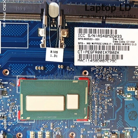 Khu vực chipset và CPU i5-4210U trên main HP EliteBook 850 G1 6050A2560201