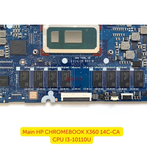 Khu vực CPU Intel Core i3-10110U trên Main HP Chromebook X360 14C-CA