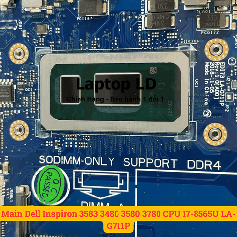 Khu vực CPU i7-8565U trên main laptop Dell Inspiron 3583 3480 3580 3780