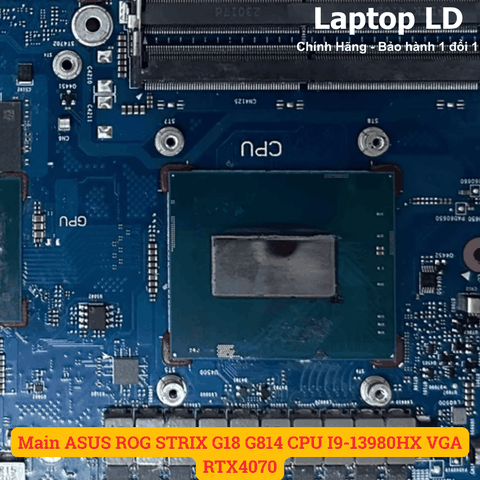 CPU Intel Core i9-13980HX gắn trên main laptop ASUS ROG Strix G18 G814