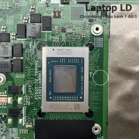 Cận cảnh CPU AMD Ryzen 5 5500U & khu vực chipset trên main IdeaPad 5 16ALC7 213176-1N — Laptop LD