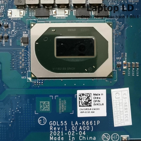Bộ vi xử lý i7-10870H được tích hợp trực tiếp trên mainboard Dell mã LA-K662P