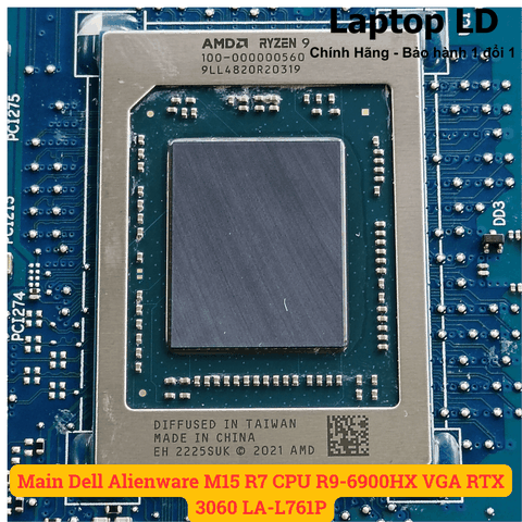 CPU AMD Ryzen 9 6900HX gắn trên main laptop Dell Alienware M15 R7