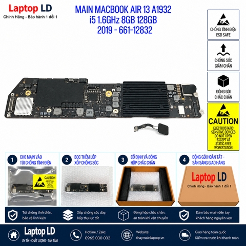 Gói hàng main Apple MacBook Air 13 inch A1932 2019 mã 661-12832 trước khi gửi khách