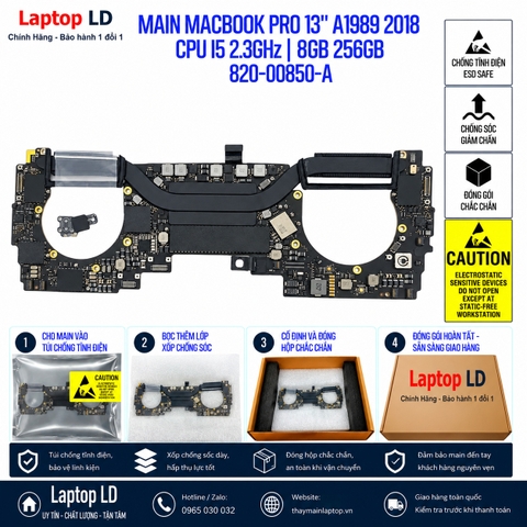 Gói hàng main Apple MacBook Pro 13 inch A1989 2018 mã 820-00850-A trước khi gửi khách