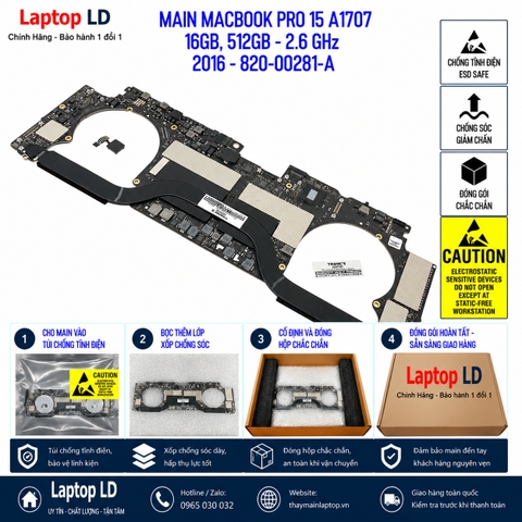 Gói hàng main Apple MacBook Pro 15 A1707 2016 mã 820-00281-A trước khi gửi khách