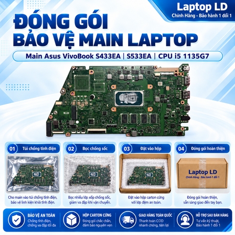 Gói hàng main Asus VivoBook S433EA S533EA trước khi gửi khách